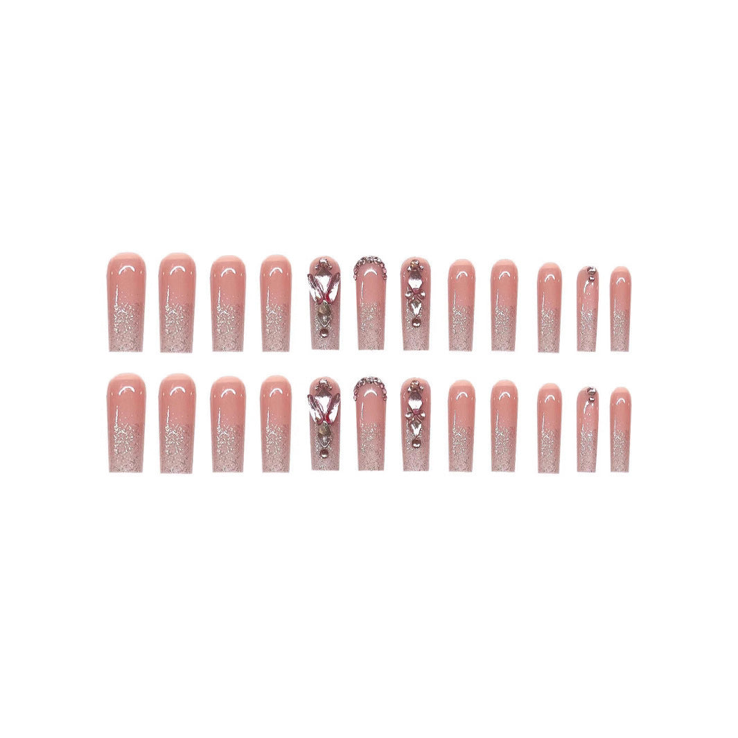 Glamorous Crystal-Embellished Press-On Nail Extensions Kalsten