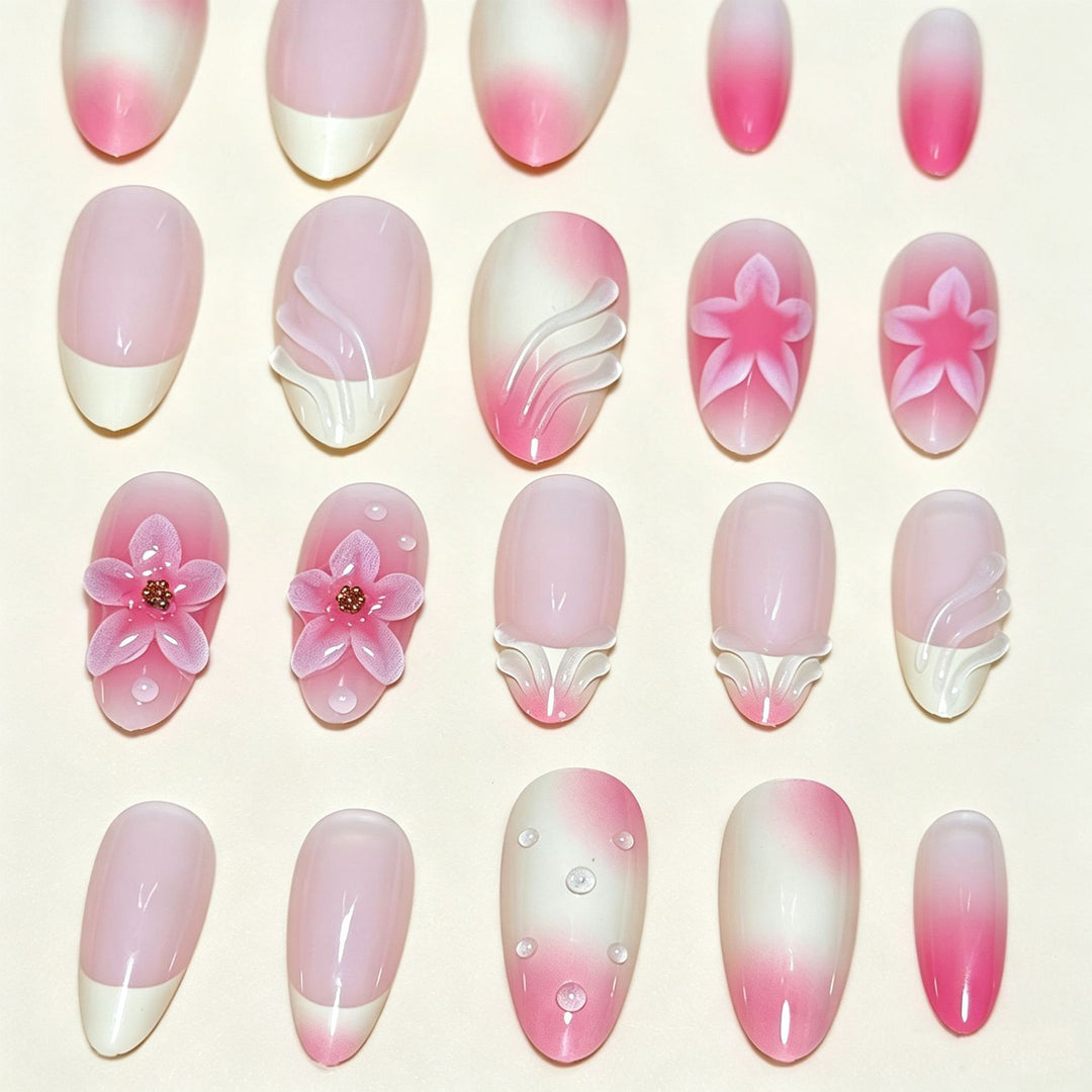 Elegant Press-On Nail Tips with Decorative Bow Kalsten