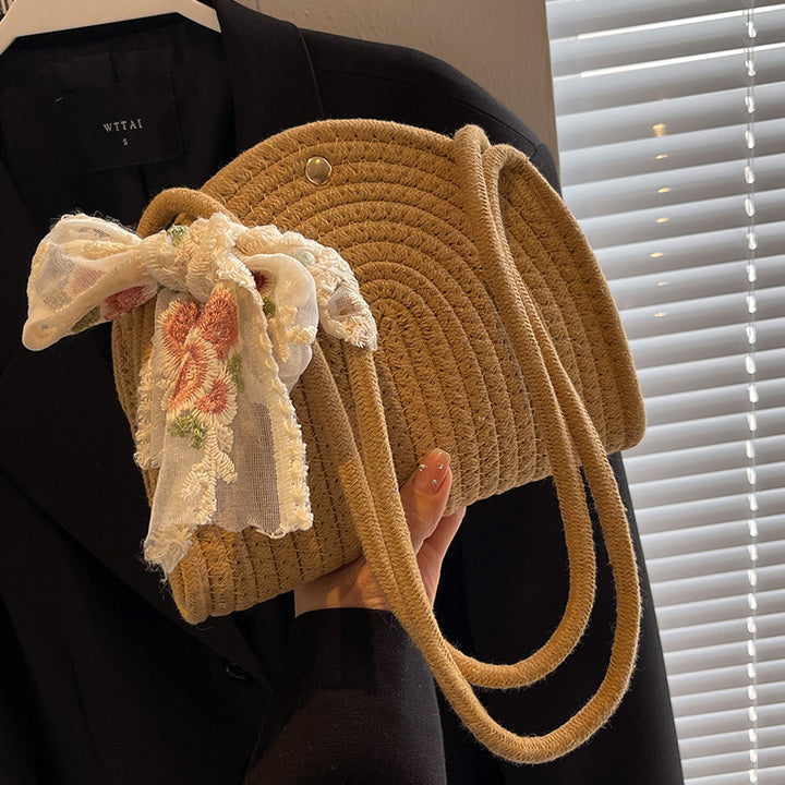 Handcrafted Straw Satchel Bag