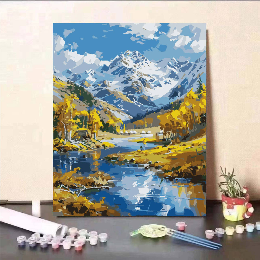 Scenic Mountain Lake Paint by Numbers Kit Kalsten
