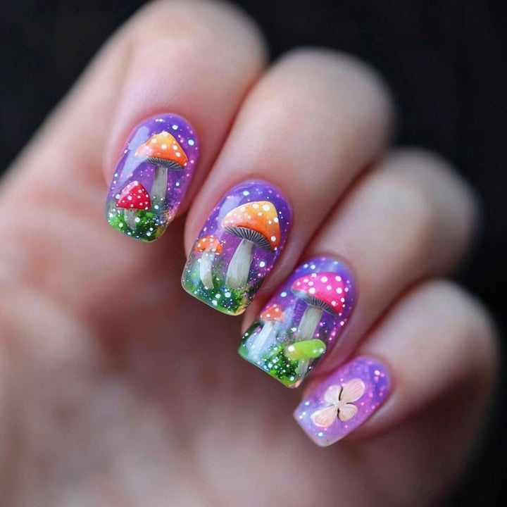 Elegant Artificial Nails with French Manicure and Glitter Effects Kalsten