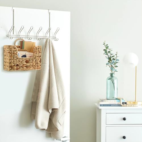 Wall shelf made of untreated wood with rattan inserts Kalsten