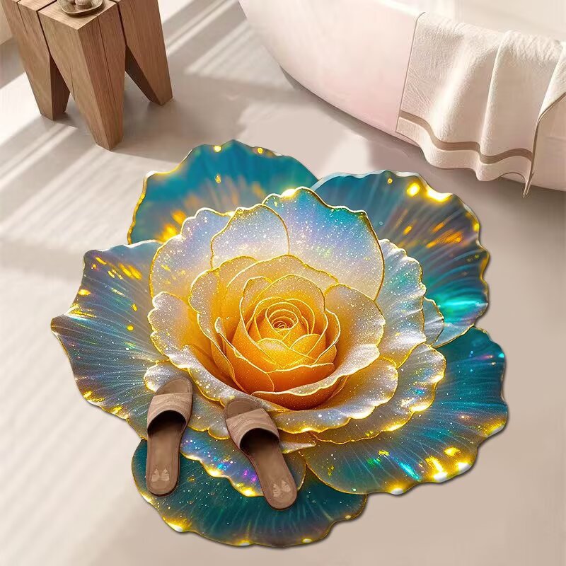 Artistic Floral Bath Mat