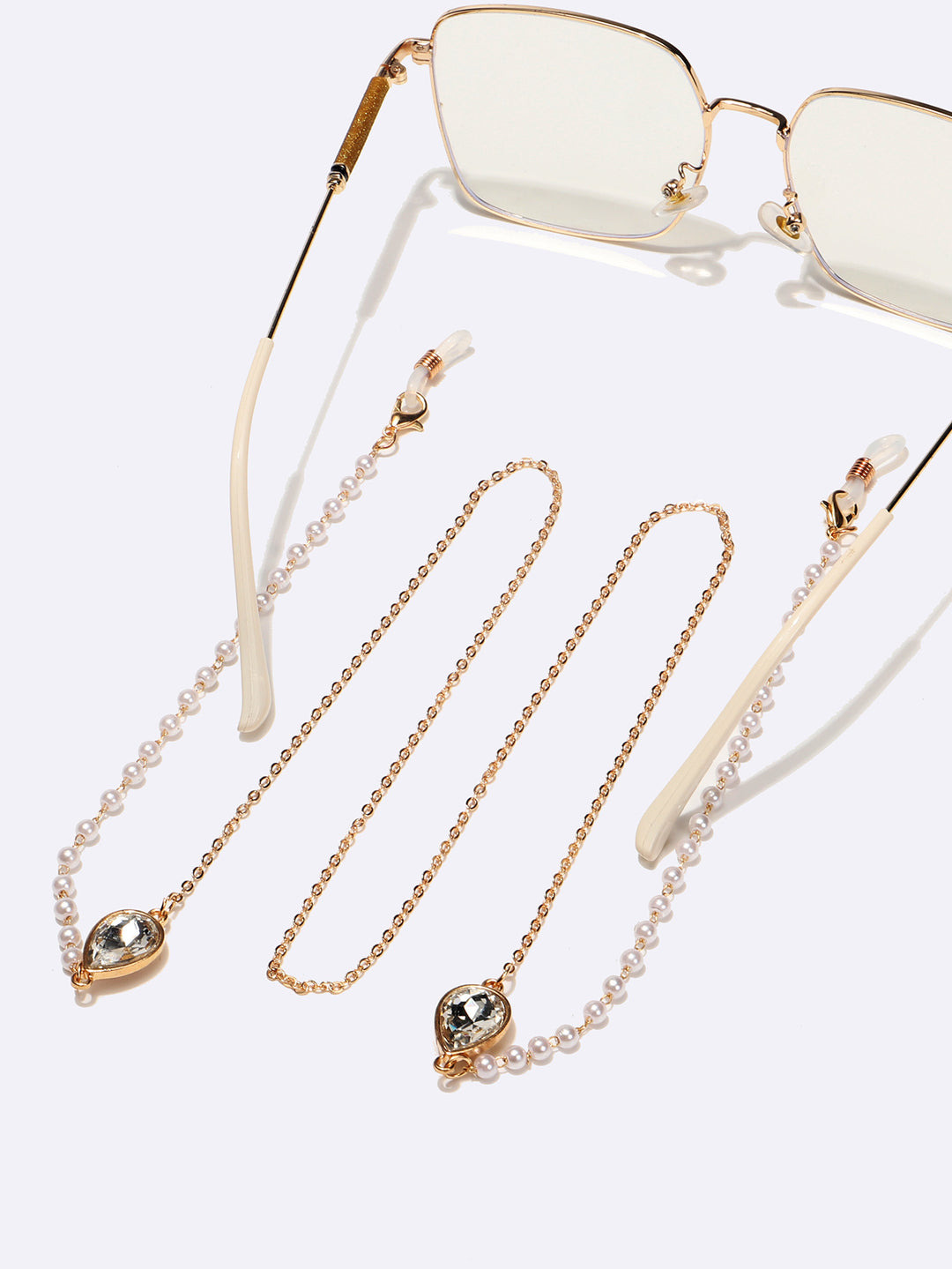 Elegant Pearl and Crystal Eyewear Chain Kalsten