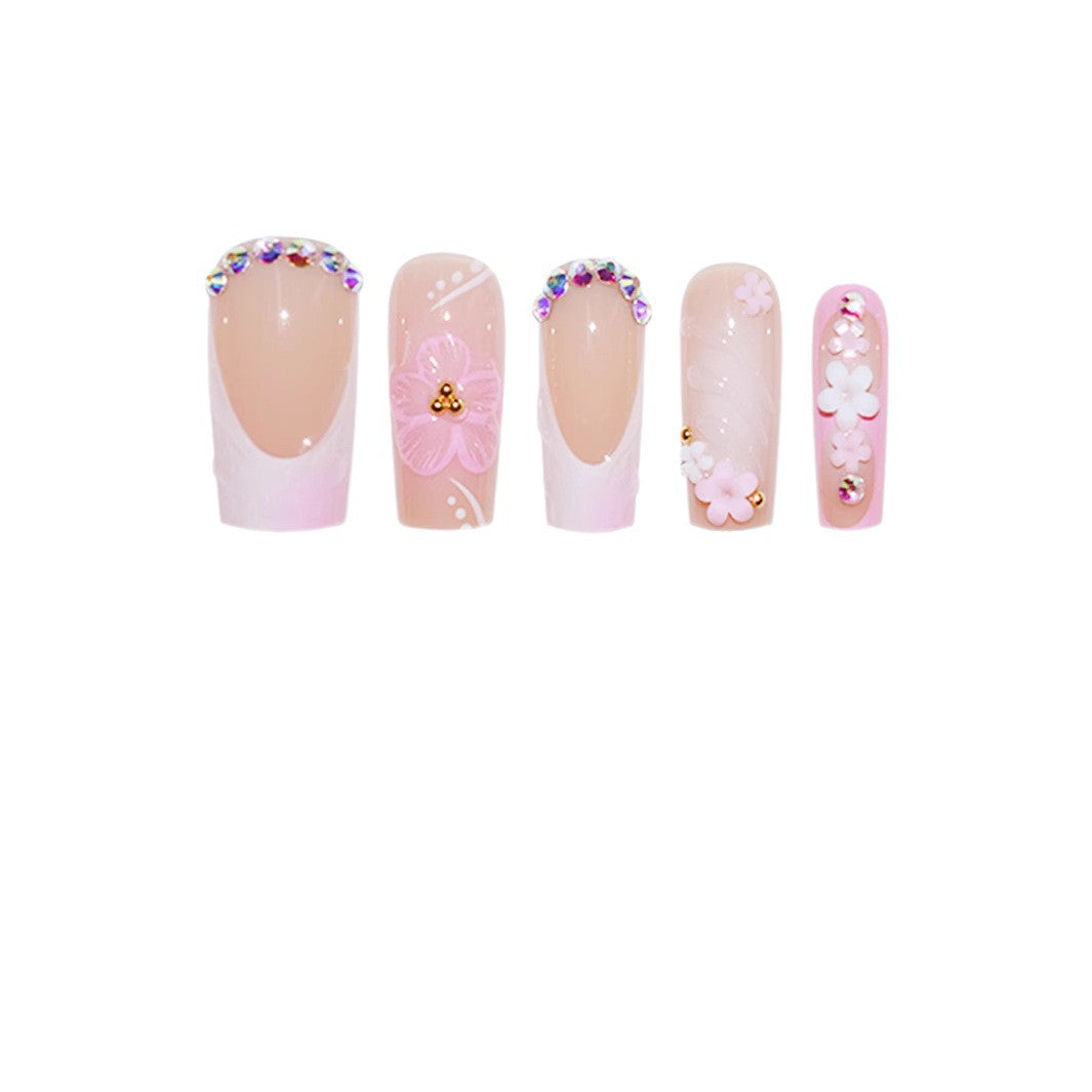 Decorative Floral Press-On Nail Art Set Kalsten