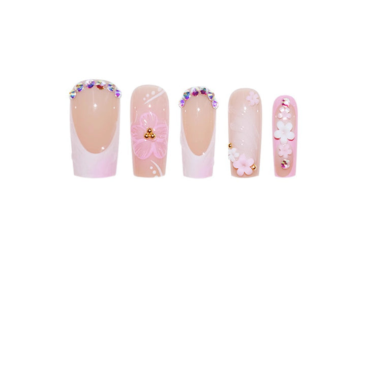 Decorative Floral Press-On Nail Art Set Kalsten
