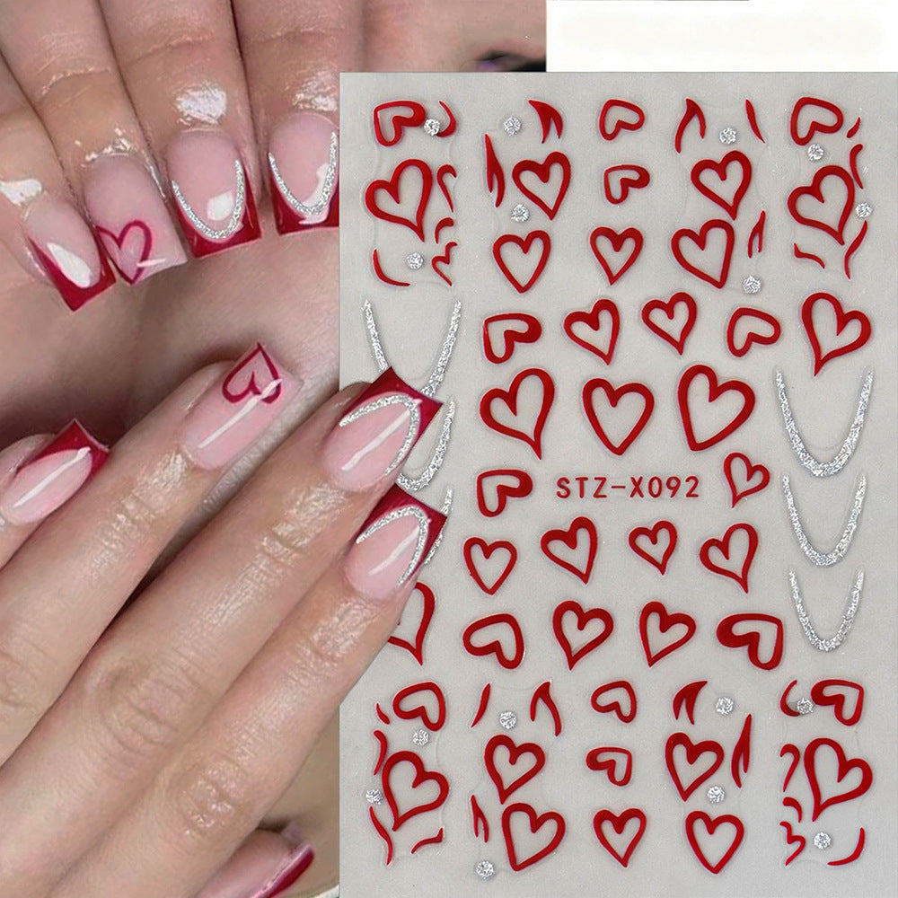 Heart-Shaped Nail Art Stickers