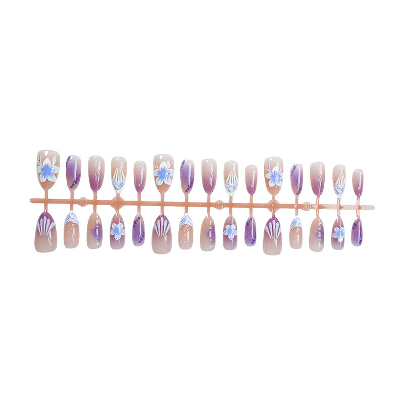 Elegant Floral Press-On Nail Art Set
