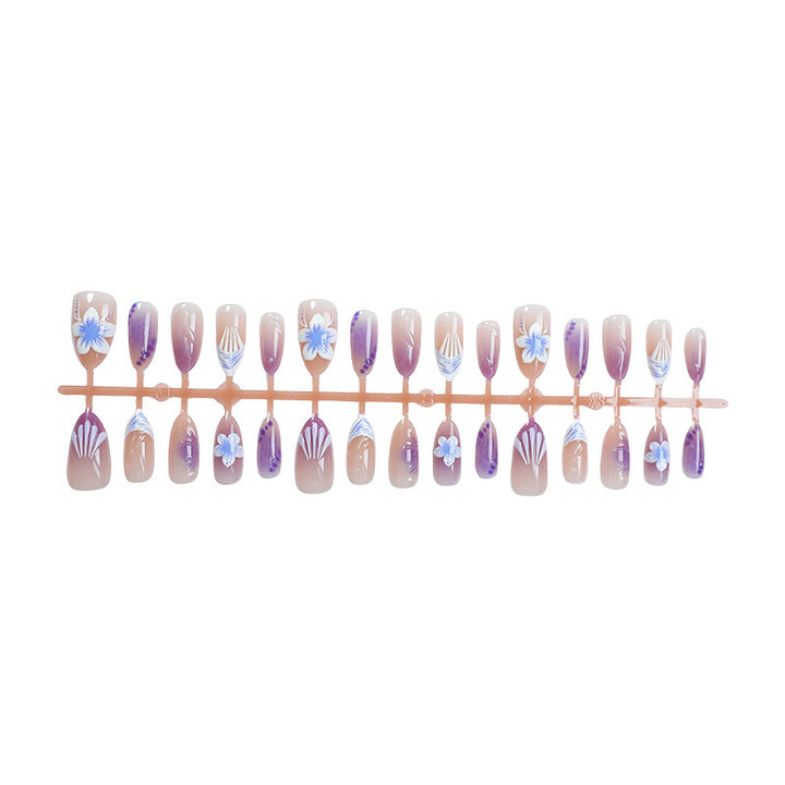 Elegant Floral Press-On Nail Art Set