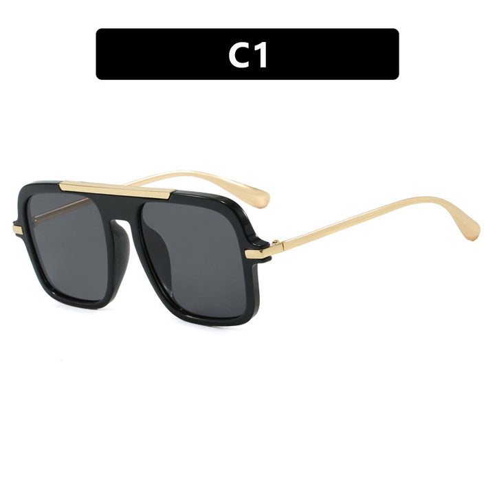 Women's square designer sunglasses with gold accents and protective UV filter Kalsten