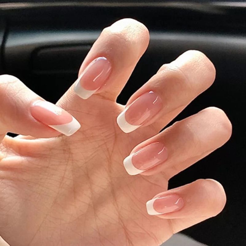 Elegant French Tip Press-On Nails