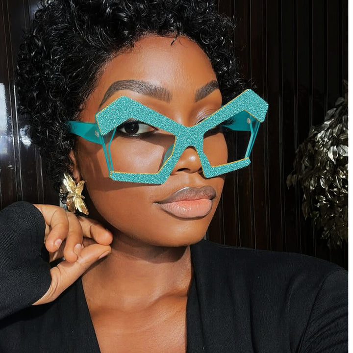 Women's Sparkling Cat-Eye Sunglasses with Extravagant Rhinestone Frame Kalsten