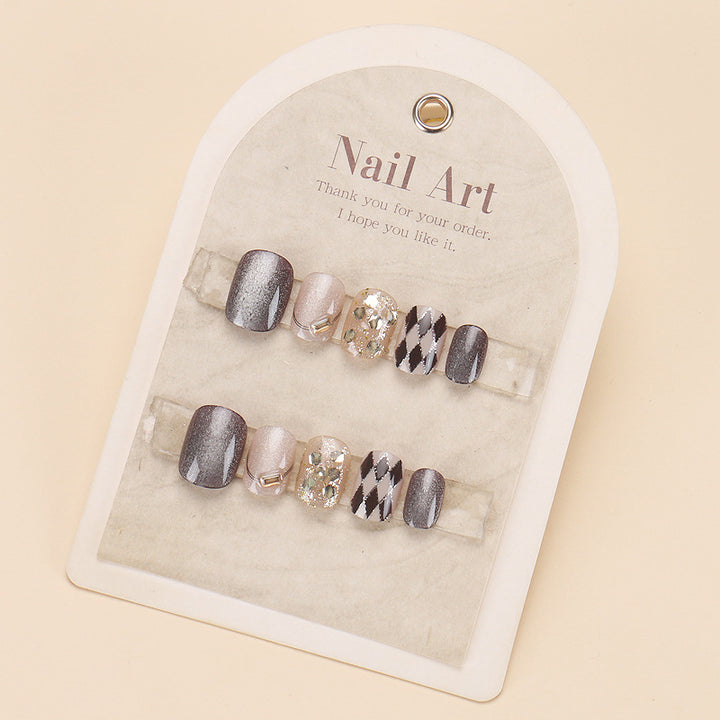 Luxury Press-On Nail Set with Glitter Accent Kalsten
