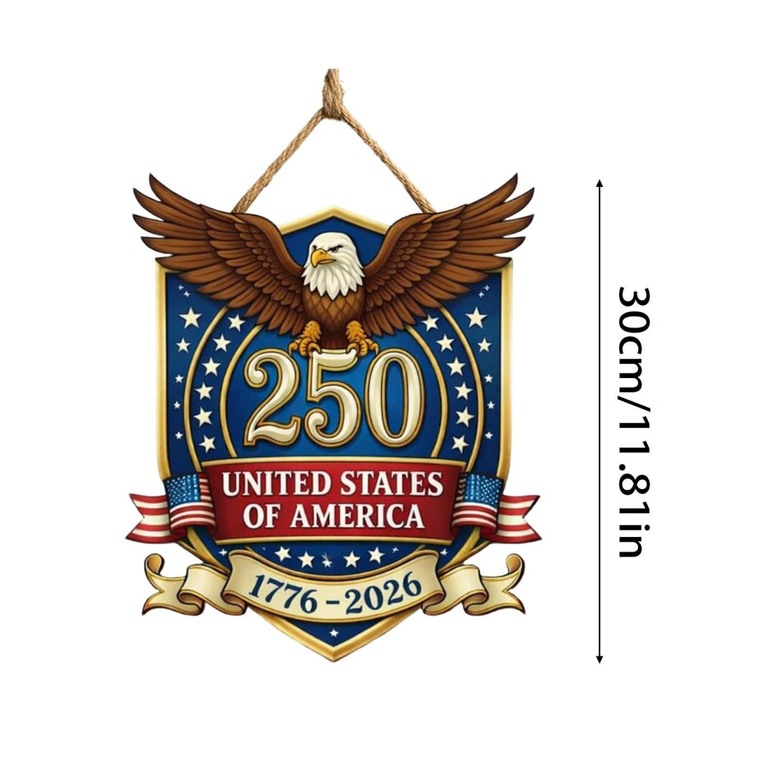 Unisex nan patriotic anniversary commemorative circular resin wall plaque with high-relief eagle Liberty Bell and Statue of Liberty personalization Kalsten