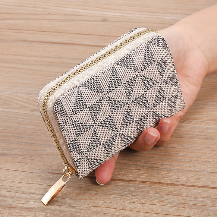 Geometric Patterned Zip Coin Pouch