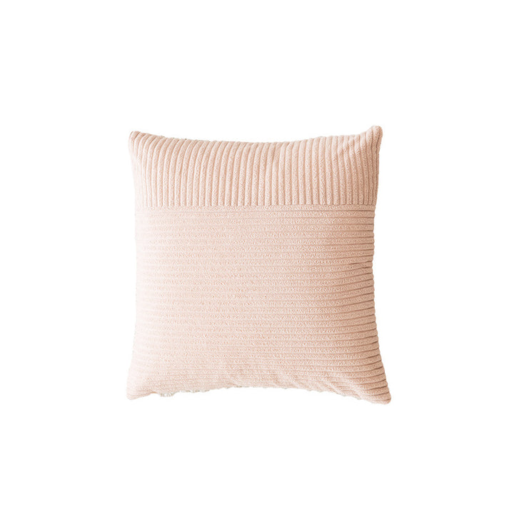 Textured Ribbed Square Decorative Throw Pillow with Removable Cover