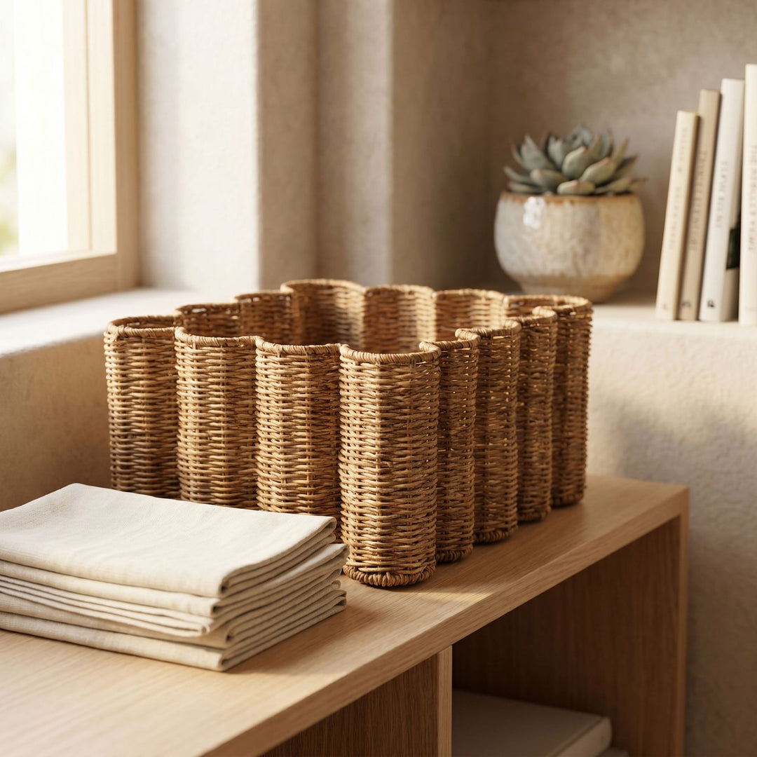 Decorative storage basket in flower design Kalsten