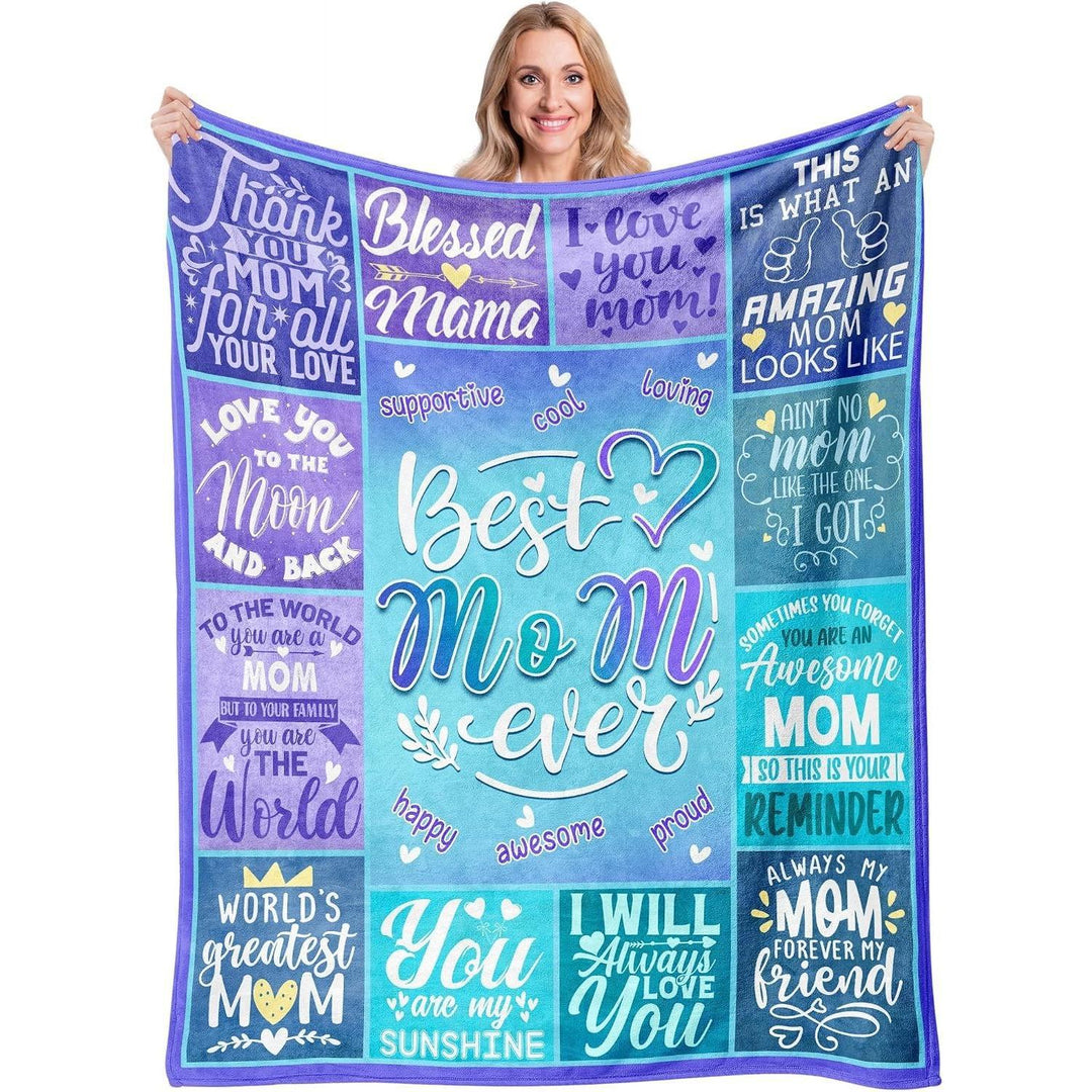 Maternity Keepsake Fleece Blanket With Sunflower And Elephant 'To My Mommy' Printed Message