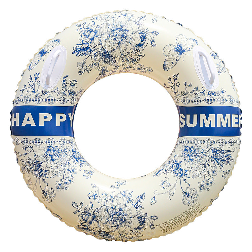 Unisex Elegant Swim Ring with Floral Designs Kalsten