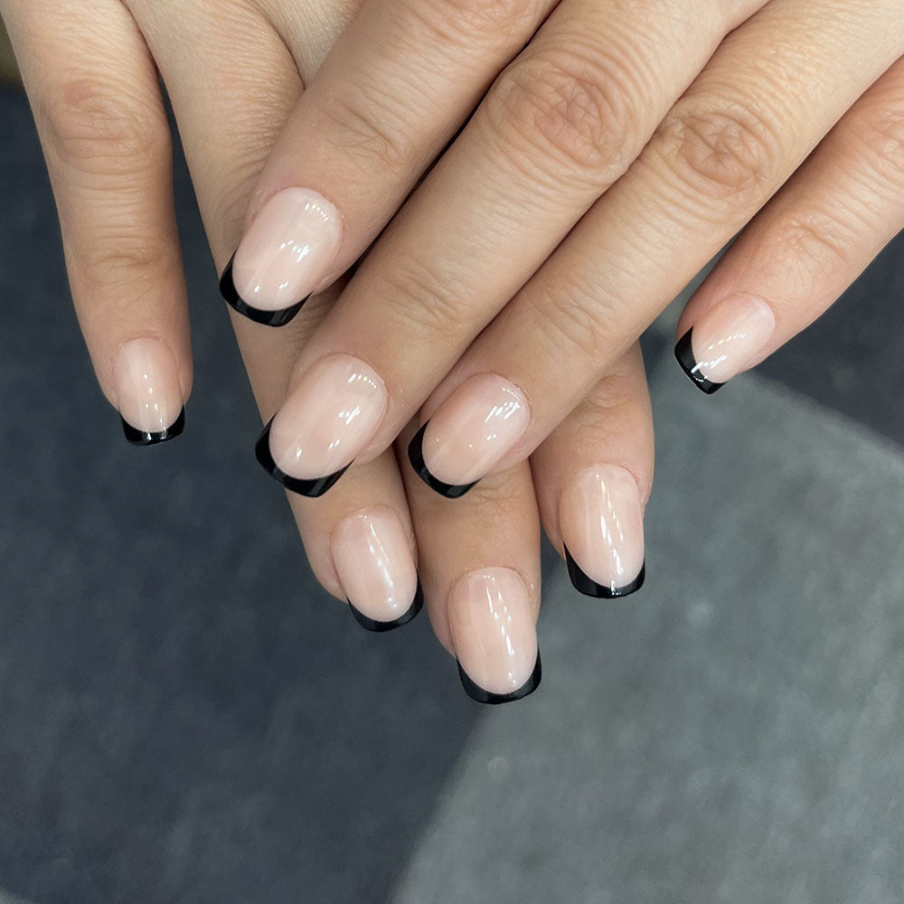 Stylish French Tip Acrylic Press-On Nails