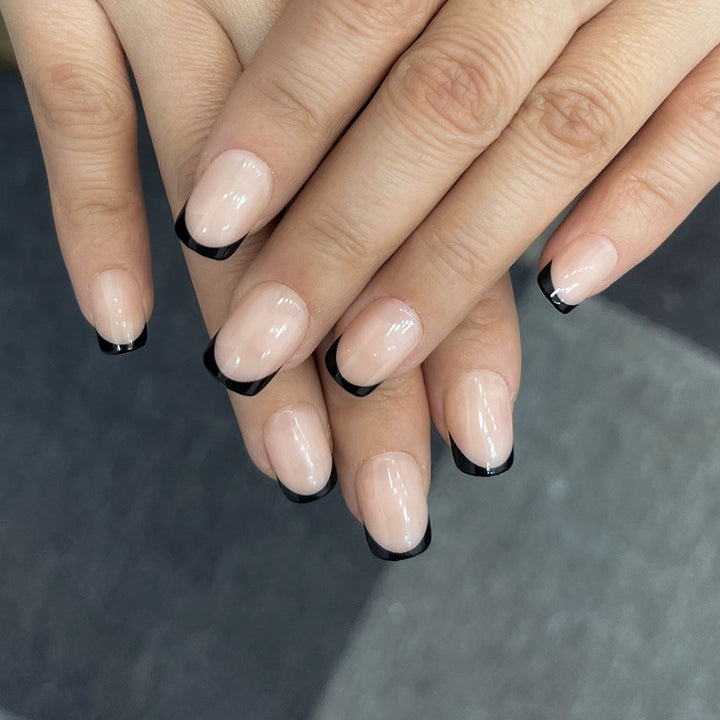 Stylish French Tip Acrylic Press-On Nails