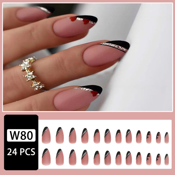 Artificial Nail Set with Glamorous Marbled Design Kalsten