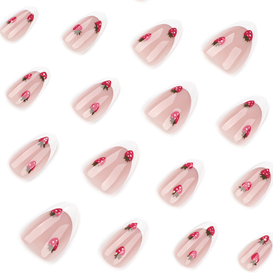 Artistic nail art with strawberry motif Kalsten