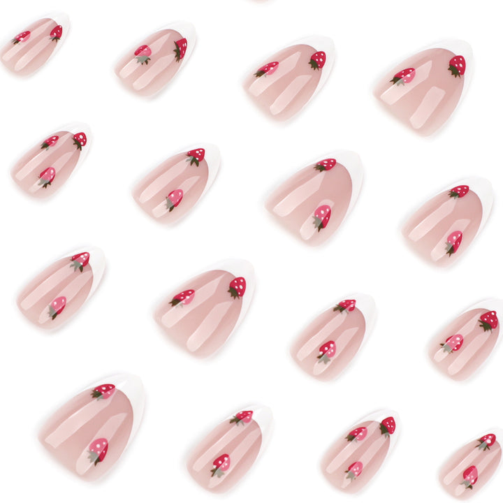 Artistic nail art with strawberry motif Kalsten
