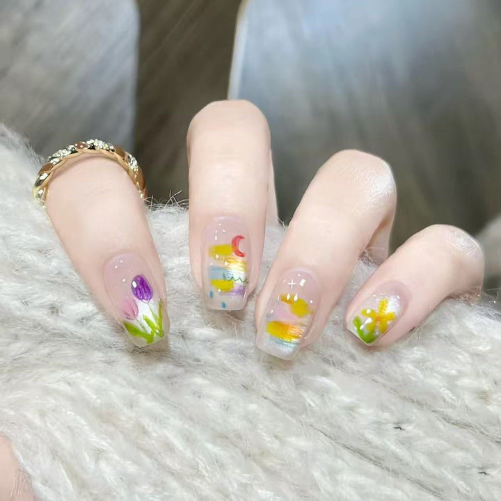 Artificial Nails In Elegant Glitter Finish Kalsten