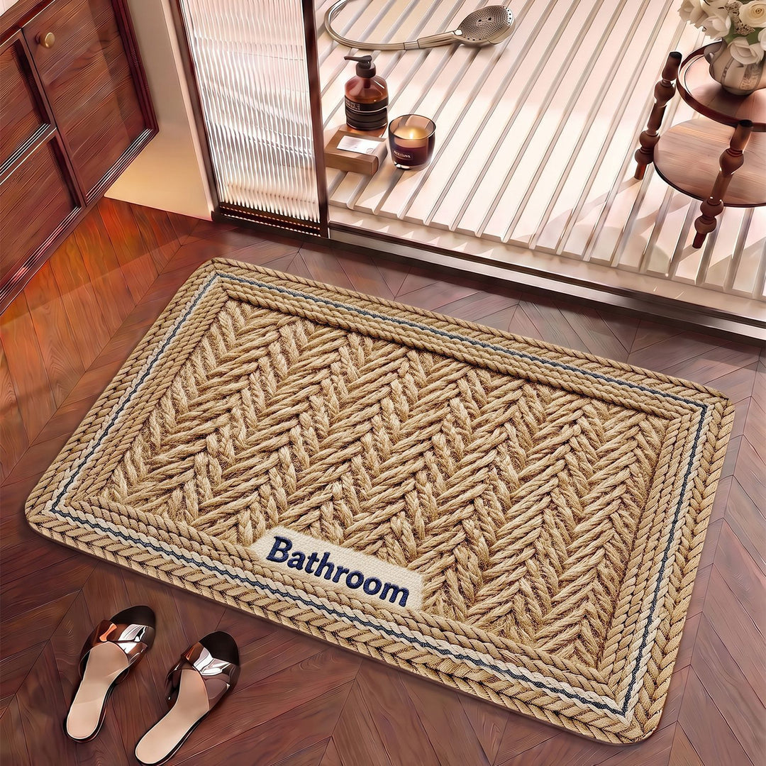 Floral Embroidered Bathroom Rug for Interiors