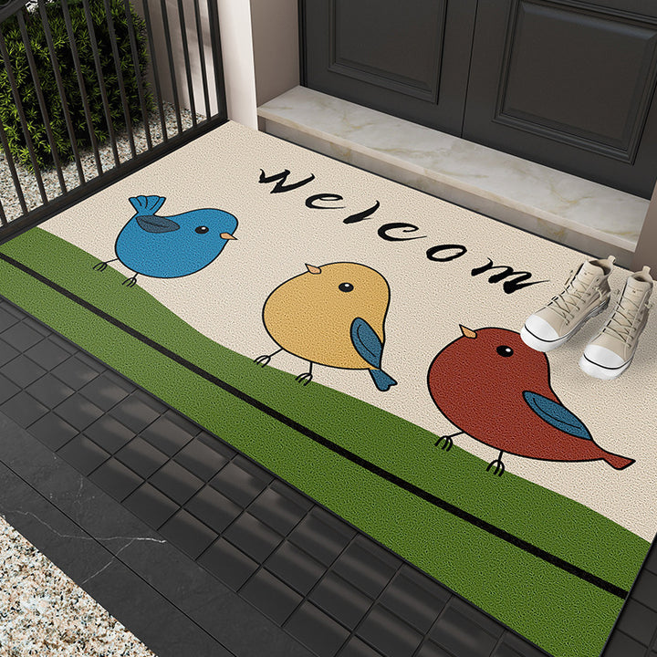 Decorative Bird-Themed Welcome Mat