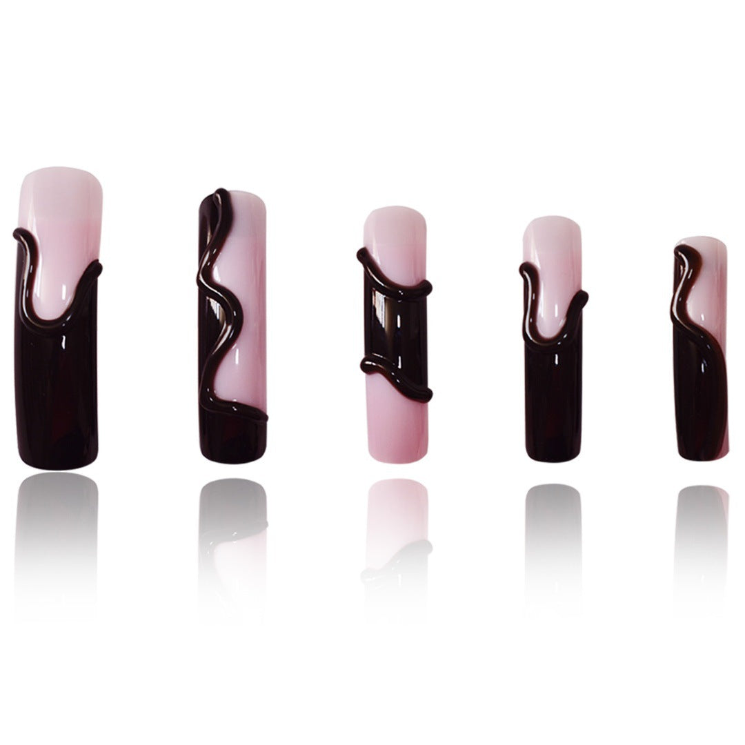 Artistic Press-On Nails with 3D Design Kalsten