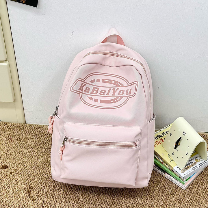 Trendy Casual Backpack with Plush Keychain Kalsten