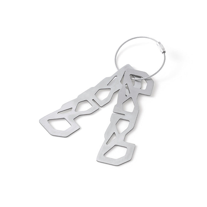 stainless steel flat key multi-tool organizer with braided cable loop Kalsten