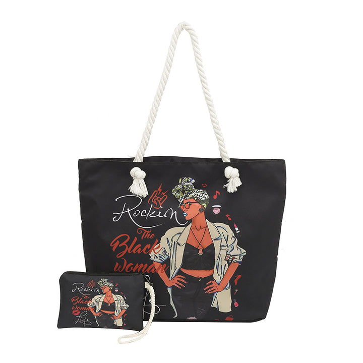WoStylish Graphic Print Beach Tote Bag Kalsten