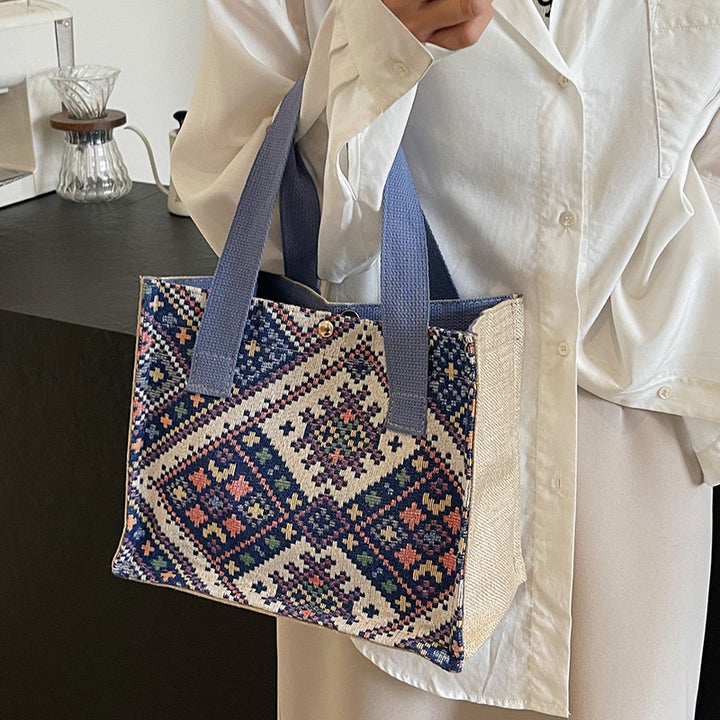 Decorative Patterned Canvas Tote Bag