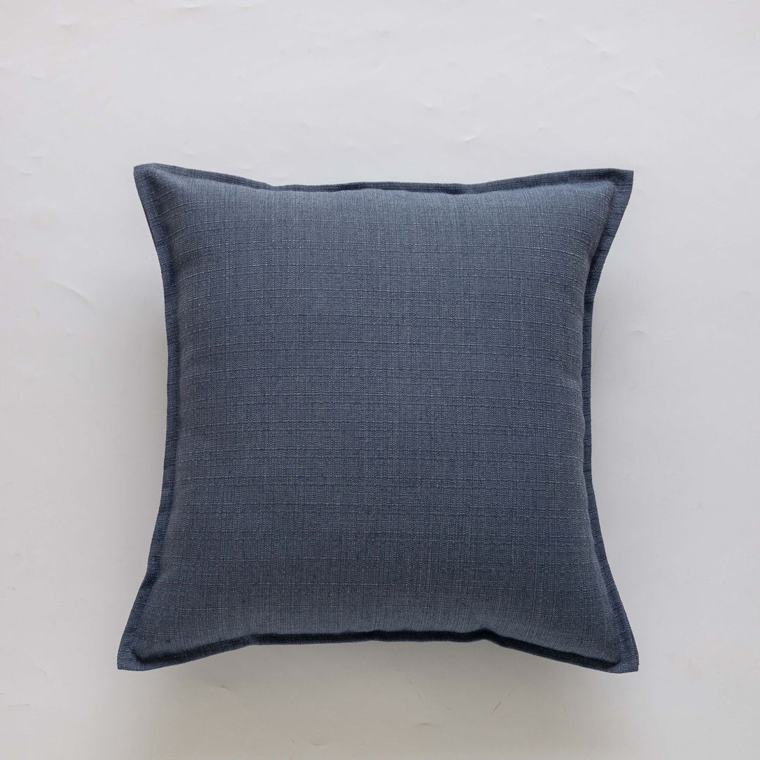 Square Natural Slub Linen Accent Cushion Cover with Welt Trim