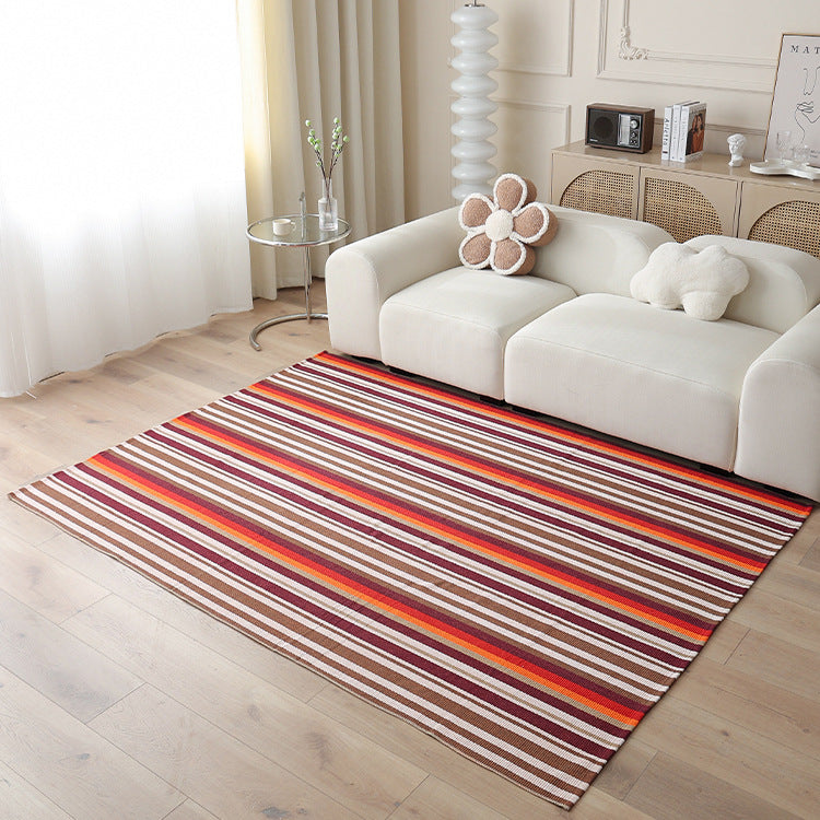 Large area living room rug check pattern, flat woven