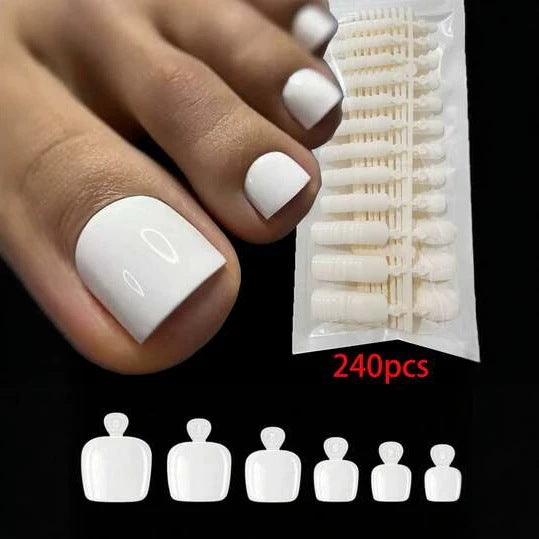 Premium Glossy Press-On Pedicure Set Kalsten