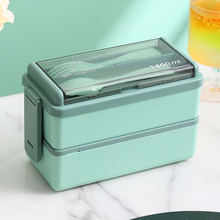Multifunctional Food Storage Lunch Box with Built-In Utensil Set