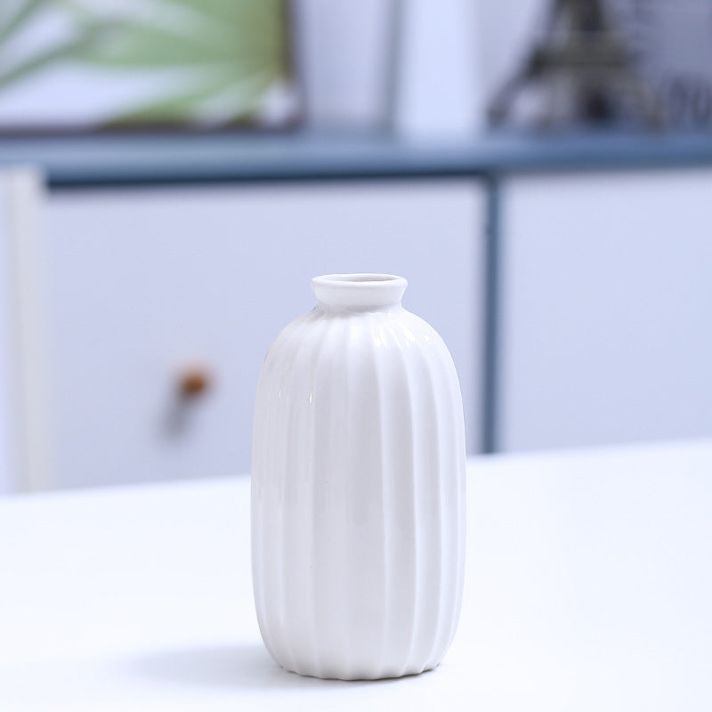 Ribbed Ceramic Bud Vase Kalsten