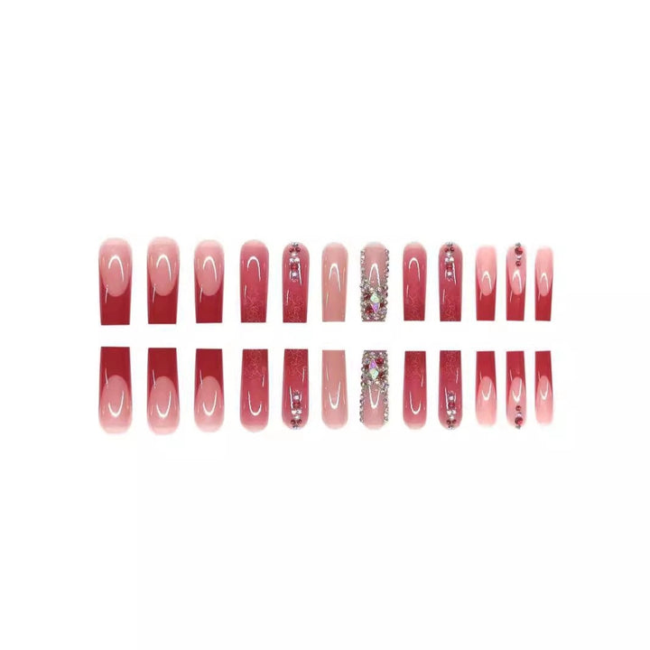 Decorative 3D Press-On Nail Art with Gemstone Accents Kalsten 1788434622