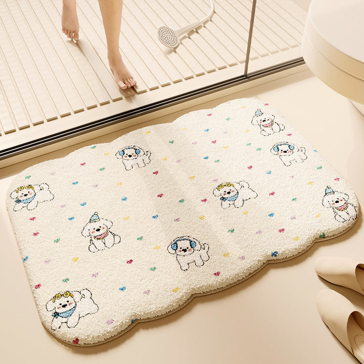 Decorative Plush Bath Mat for Bathroom