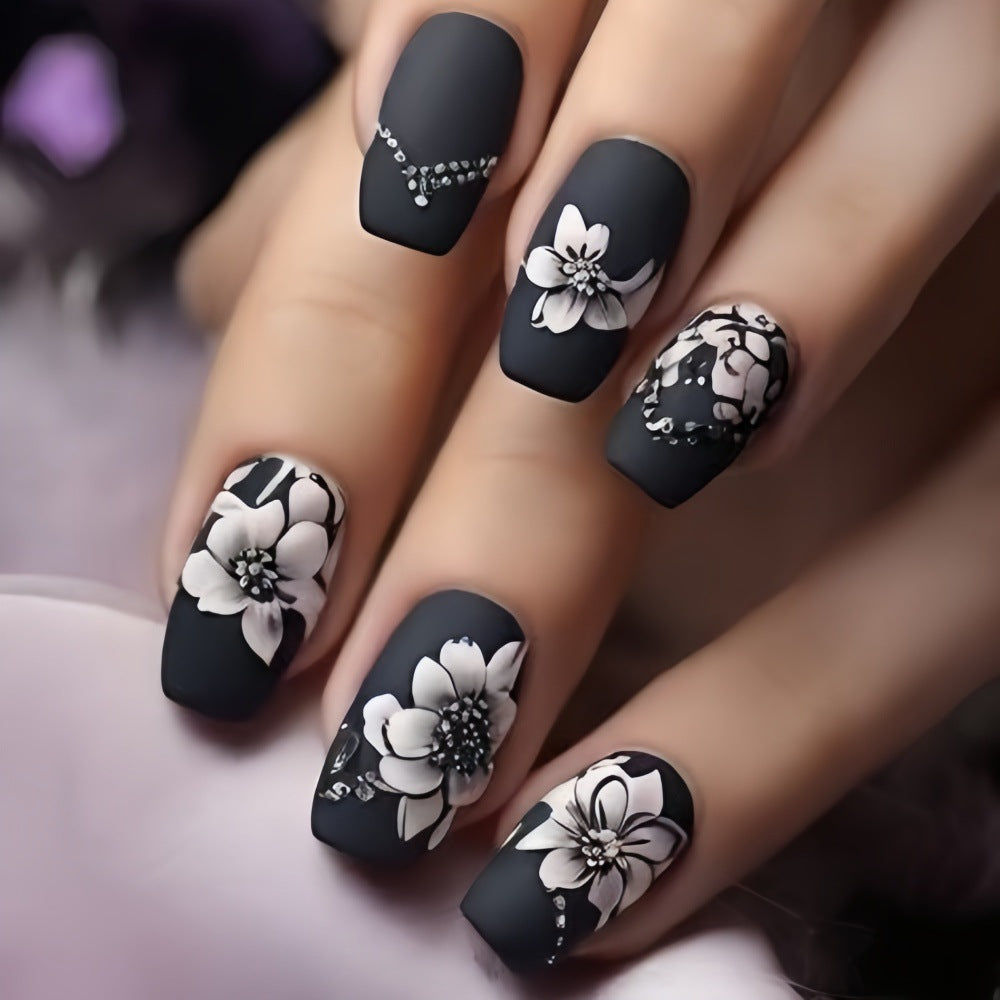 Artificial nails with elegant floral designs Kalsten