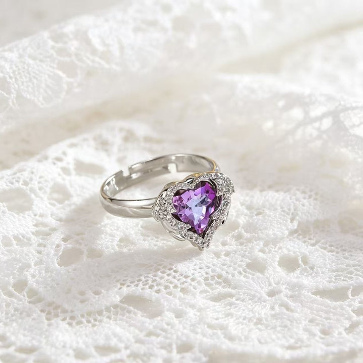 Butterfly Statement Ring With Pear And Marquise Cut Cubic Zirconia And Rhodium Plated Band