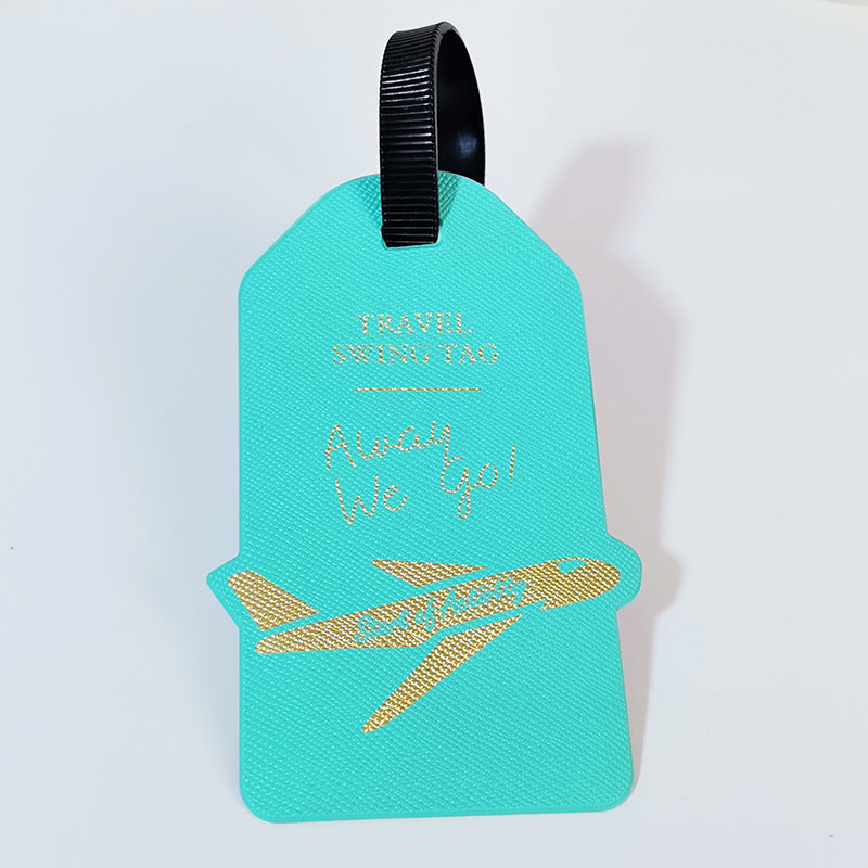 premium travel luggage tag with embossed airplane motif Kalsten