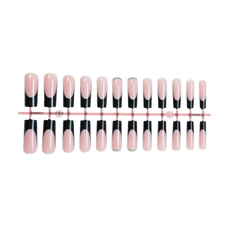 Creative nail art set with elegant black-pink design Kalsten