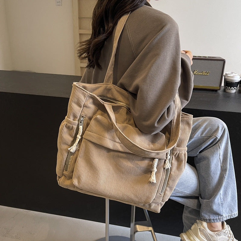 Textured Multi-Pocket Tote Bag Kalsten