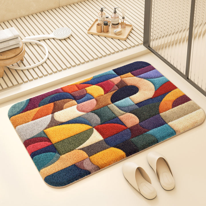 Colorful Geometric Design Bath Mat Kalsten