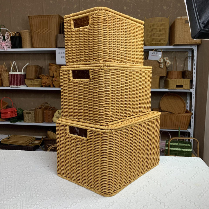 Contemporary Rectangular Woven Storage Bin Kalsten